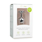 Metalen buttplug met transparante diamant - PlayForFun